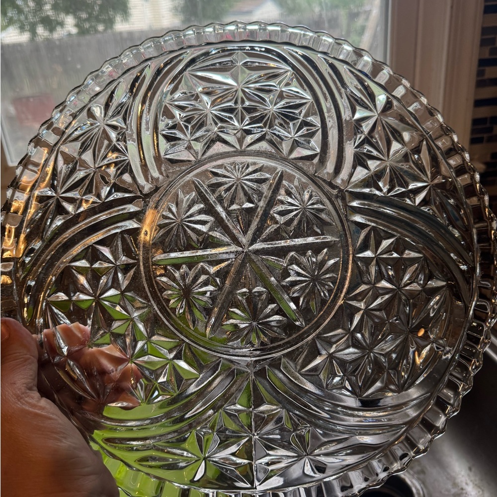 Elegant Clear Glass Serving Platter